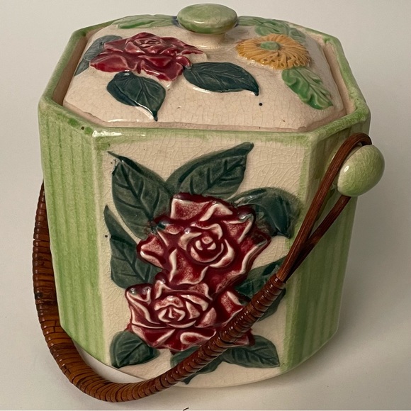 Vintage Japanese biscuit/cookie jar with lid - Picture 13 of 16